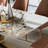 Simple Rectangular White Rock Slab Dining Table