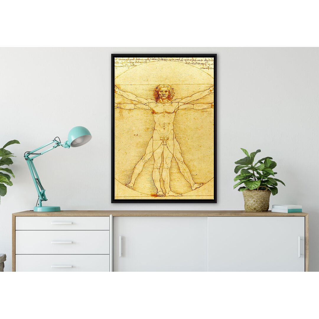 Gerahmtes Leinwandbild Vitruvian von Leonardo Da Vinci