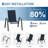 Stackable Patio Chairs Set of 6 – Outdoor Dining Chairs with High Armrests, Lightweight All-Weather Textilene, Spray Plastic & Navy Blue-269180173