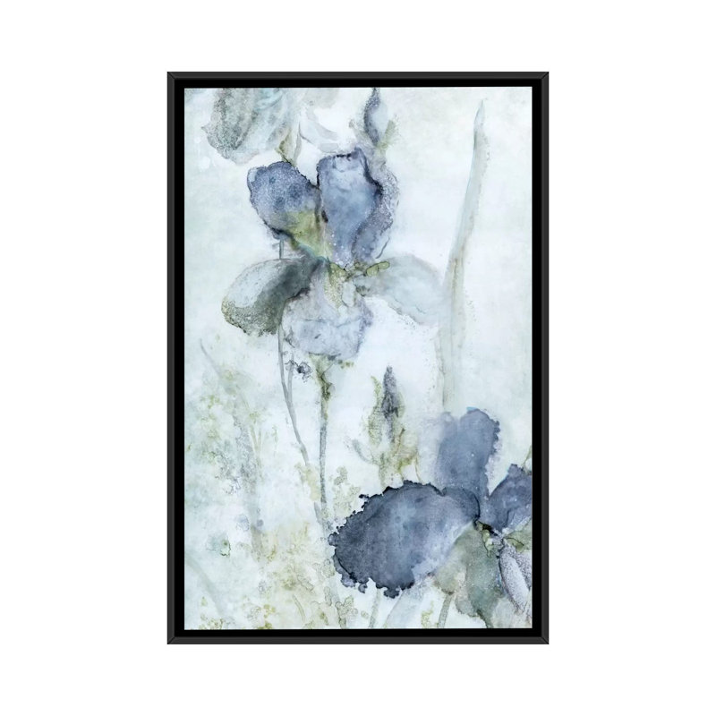 «Morning Iris», reproduction sur toile tendue, H 26 po x l 18 po x P 1,5 po, Toile avec cadre noir, Pas de tapis