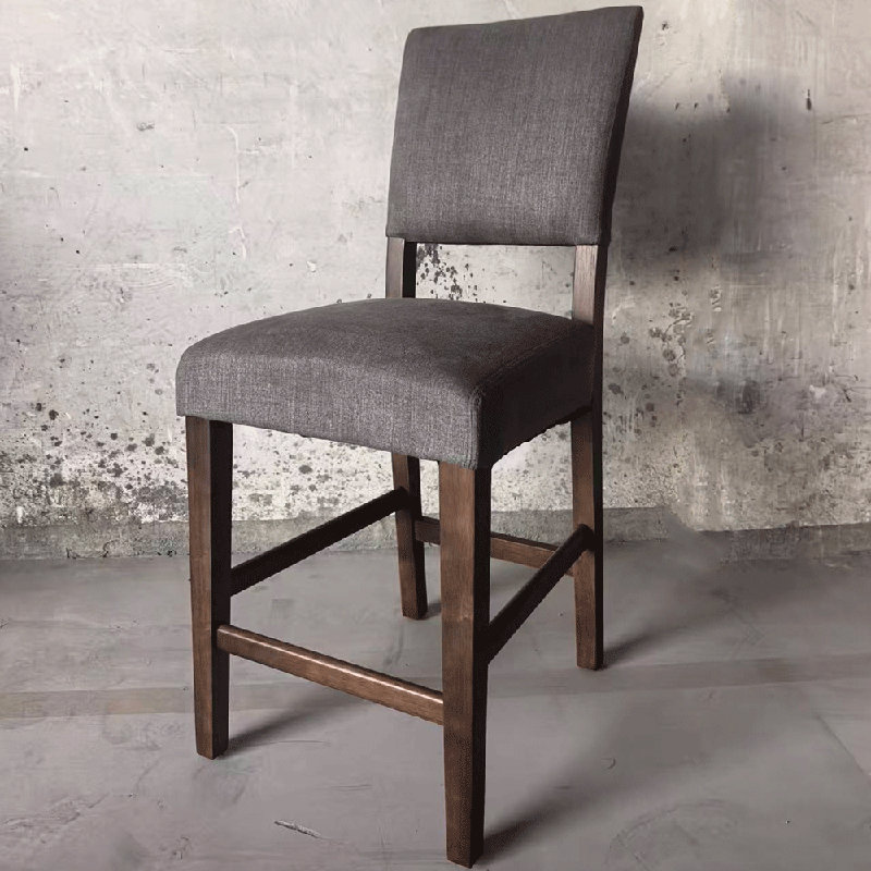 Chaise de bar (beige) - Pieds en caoutchouc massif, Beige