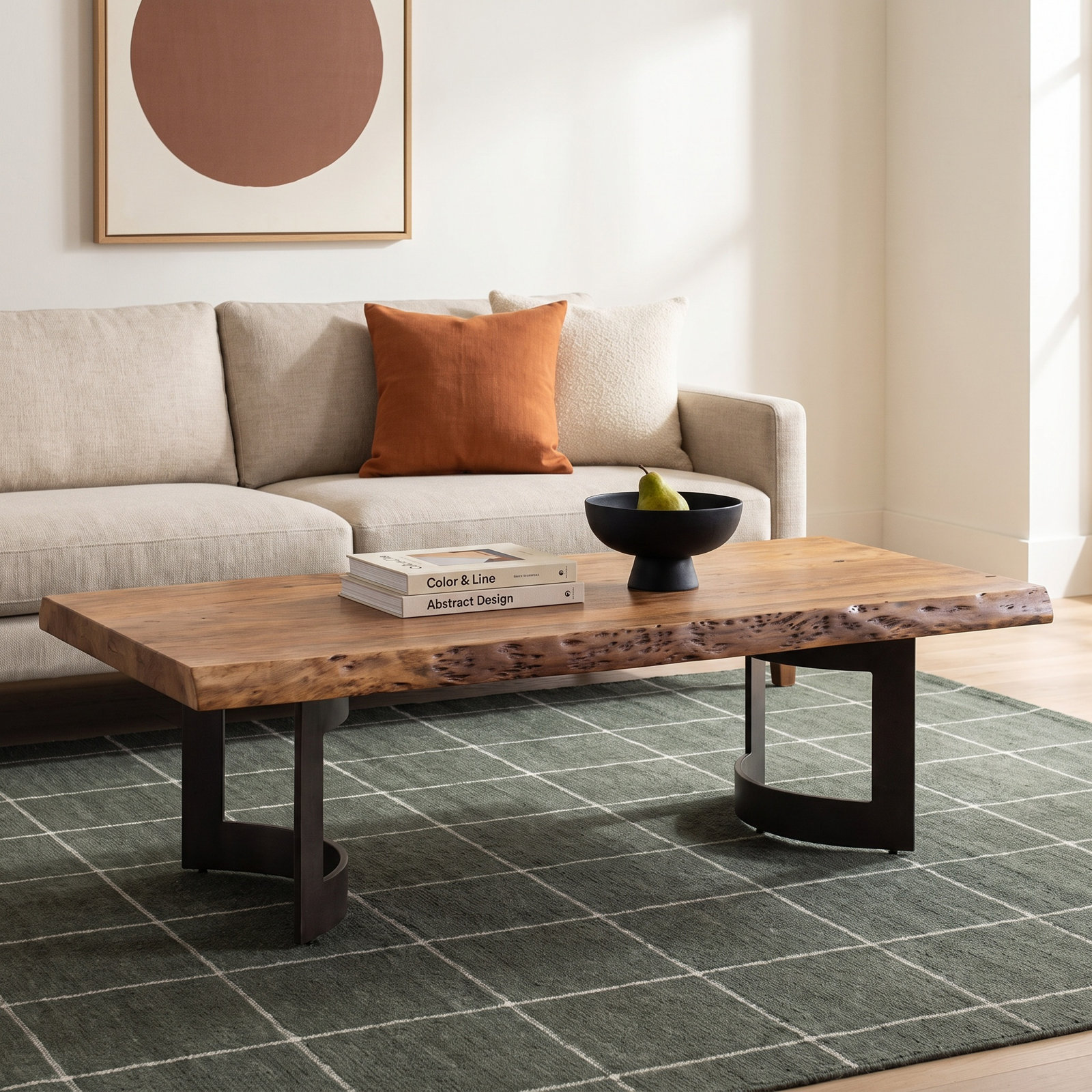 Burnell 56" Acacia Coffee Table, Light Brown