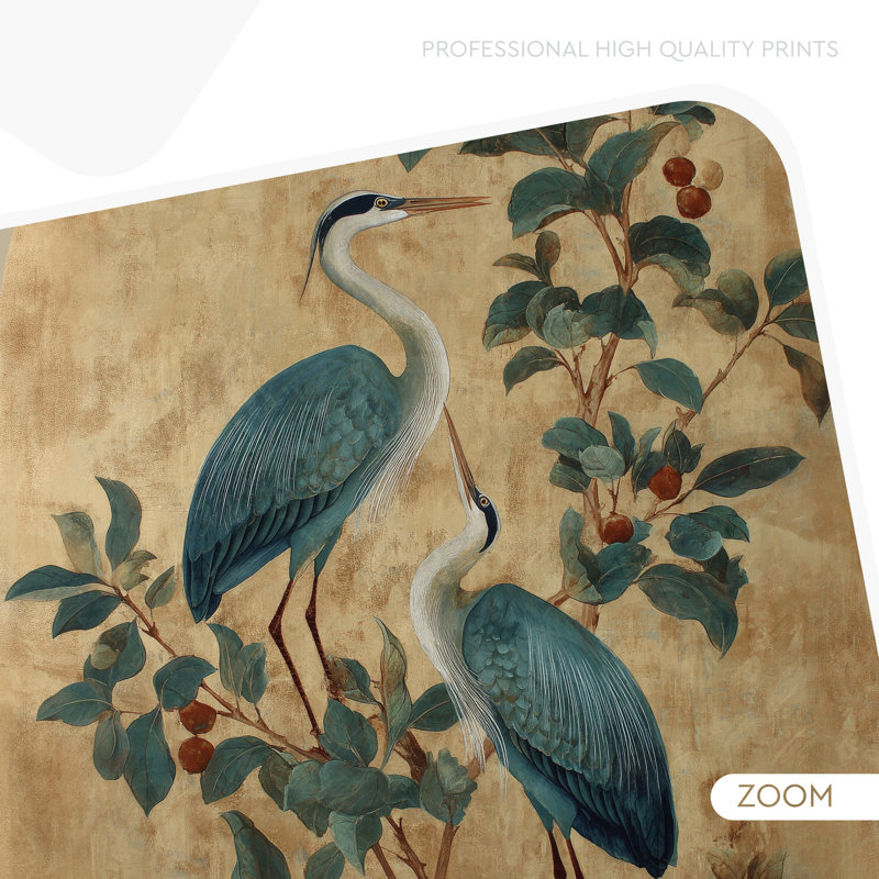 Adhésif décoratif arche rétro Heron - Papier peint adhésif amovible avec oiseaux botaniques, H 71 po x l 40 po