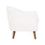 Chaise d'appoint style Mid-Century moderne, tissu chenille blanc, fabrication, chaise avec pieds, fabrication avec pieds, accoudoirs