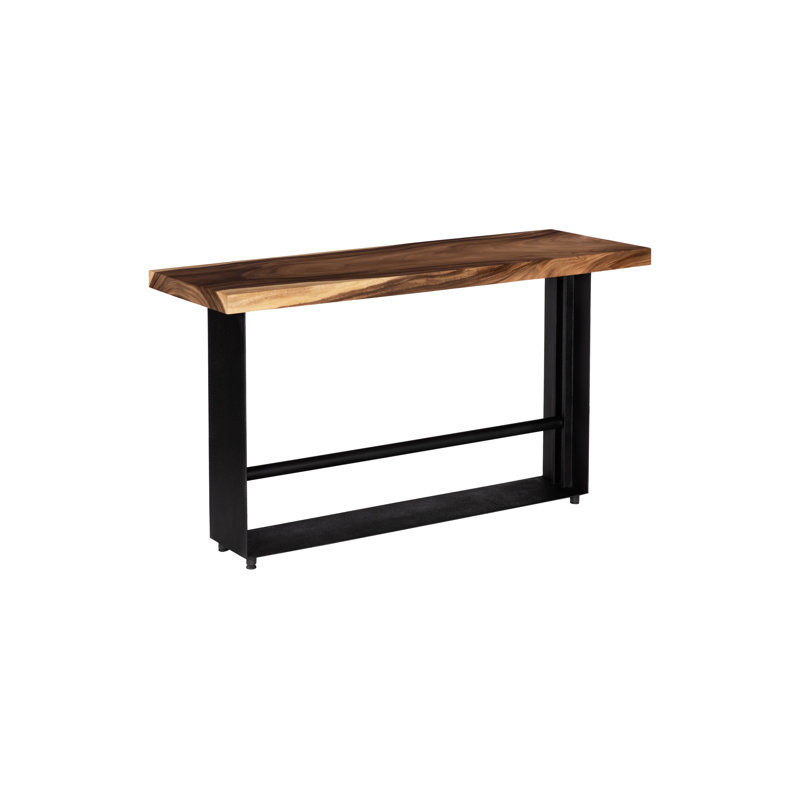Contemporary Chamcha Wood & Iron Bar Height Dining Table