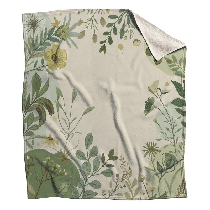 Couvertures Botanical Floral Illustration, 50in W x 60in H