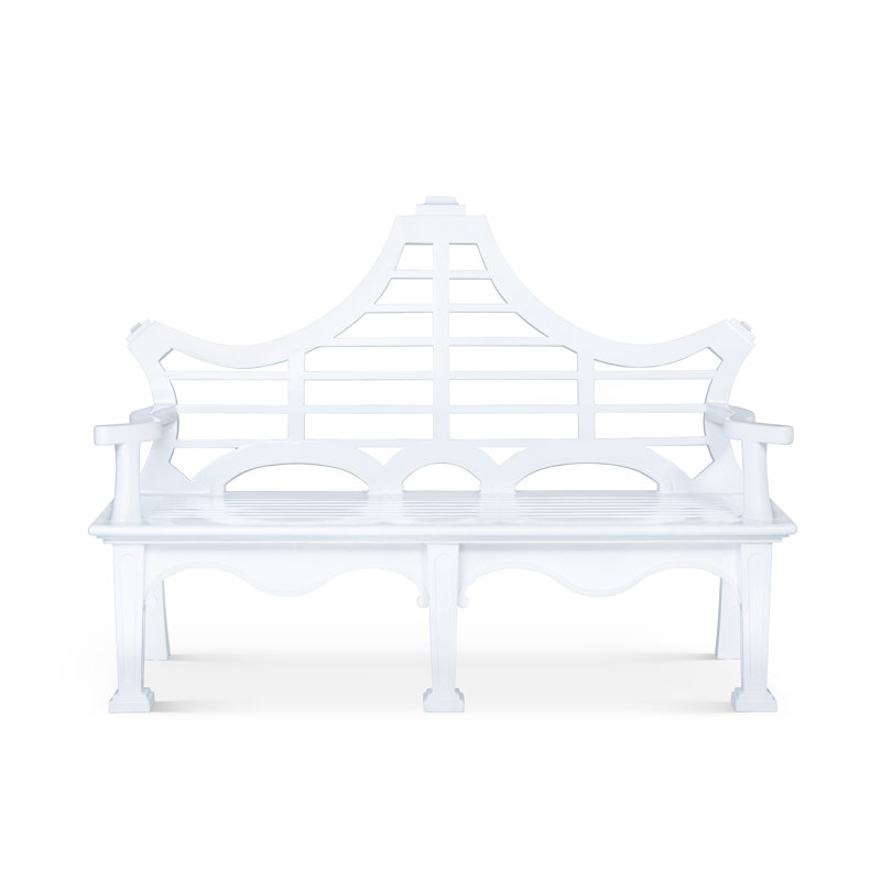 Bay Lake Garden Bench, Jet Black, Hydrangea White