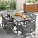 6 - Person Rectangular Outdoor Dining Set with 6 Chairs, Hdpe Patio Dining Table Sets