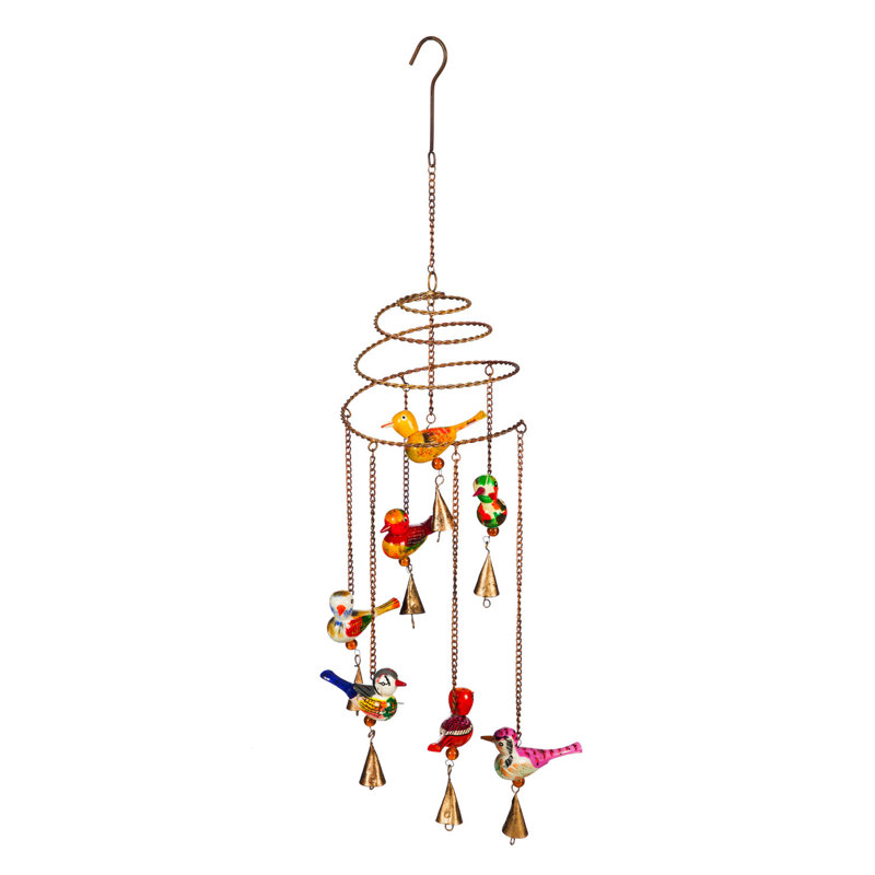 Cloche de jardin à oiseau peint