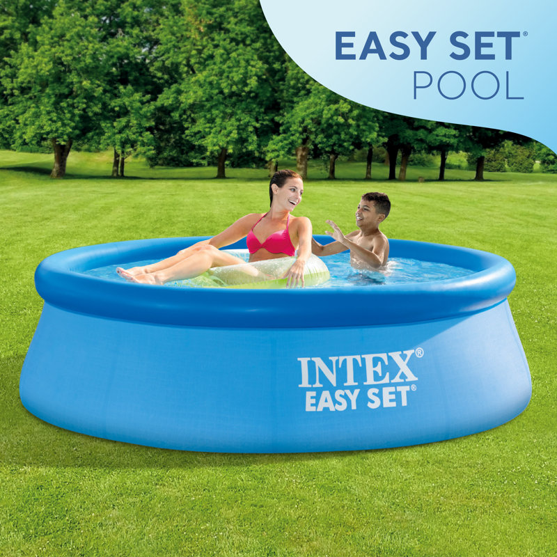 Plastic Round Inflatable Pool 30'' H x 96'' W x 96'' L