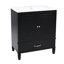 Meuble-lavabo double noir 60 po - utilisation spacieuse, rangement flexible, expérience confortable avec lavabo, 2 armoires et tiroirs, planche, finition longue durée