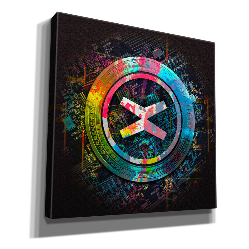 «Multiversx Crypto Power», art mural sur toile, H 12 po x l 12 po x P 0,75 po