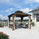 Aluminum Patio Hardtop Bronze Gazebo with Privacy Curtain and Mosquito Netting