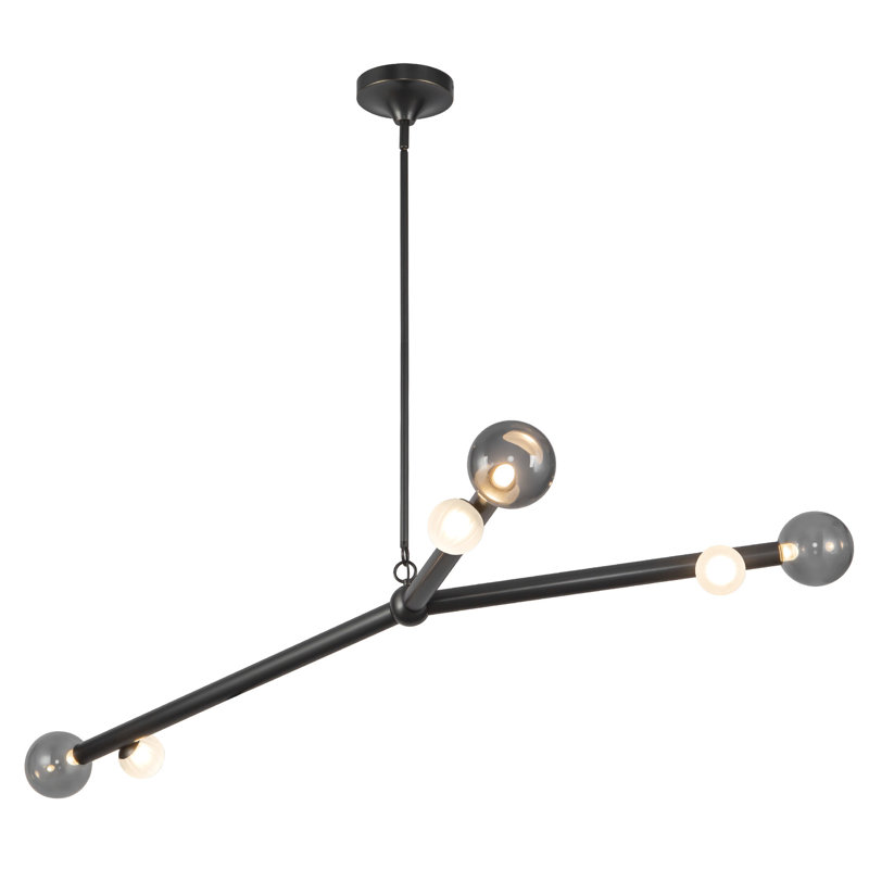 Reese 6 - Light LED Chandelier, Urban Bronze/Smoked Glass