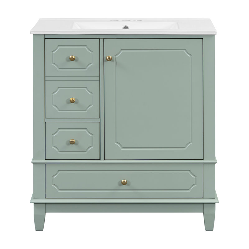 Meuble-lavabo 30 po avec lavabo, Vert