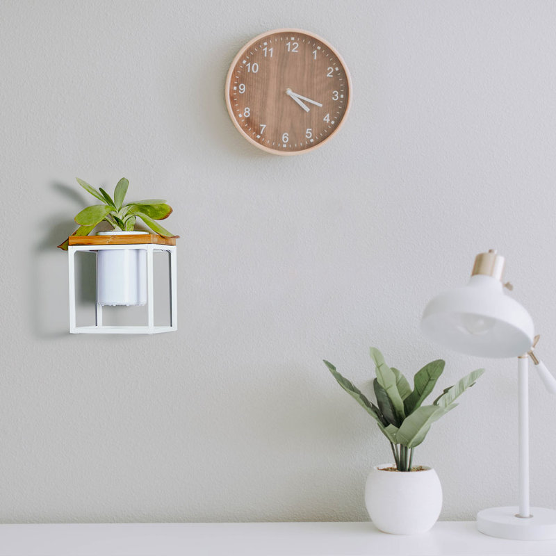 Petit porte-votive cube en verre, Blanc / blanc mat