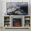 Meuble télé avec foyer et console de divertissement en bois avec foyer 18 po, blanc, l 58,31 po x P 15,39 po x H 26,06 po Mantel-749091851