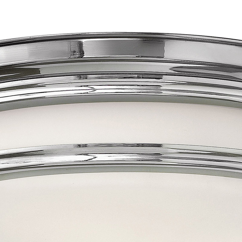 Plafonnier encastré à deux lumières Hadley, Chrome, Incandescent, Blanc