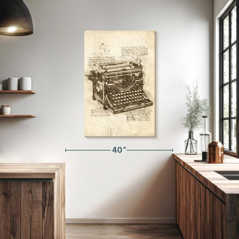Vieille machine à écrire Kerner, H 39 po x l 26 po