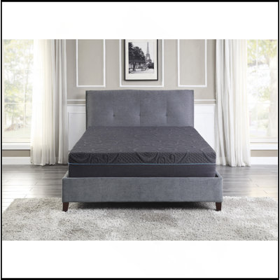 Bed Mattress Gel-Infused Memory Foam Hybrid Mattress, Dark Gray, Mattress In A Box, Firm Comfort Mattress