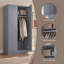 Lycinda 2 Door Double Wardrobe - Matt Finish, Scratch Resistant, Brushed Chrome Metal Handles-1155011231