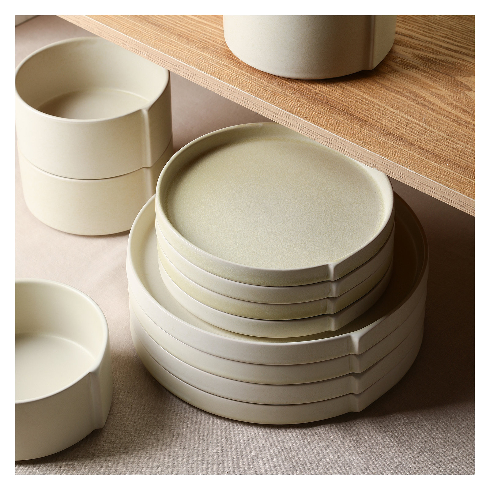 Stone Lain Bao 12-Piece Dinnerware Set Stoneware, Beige