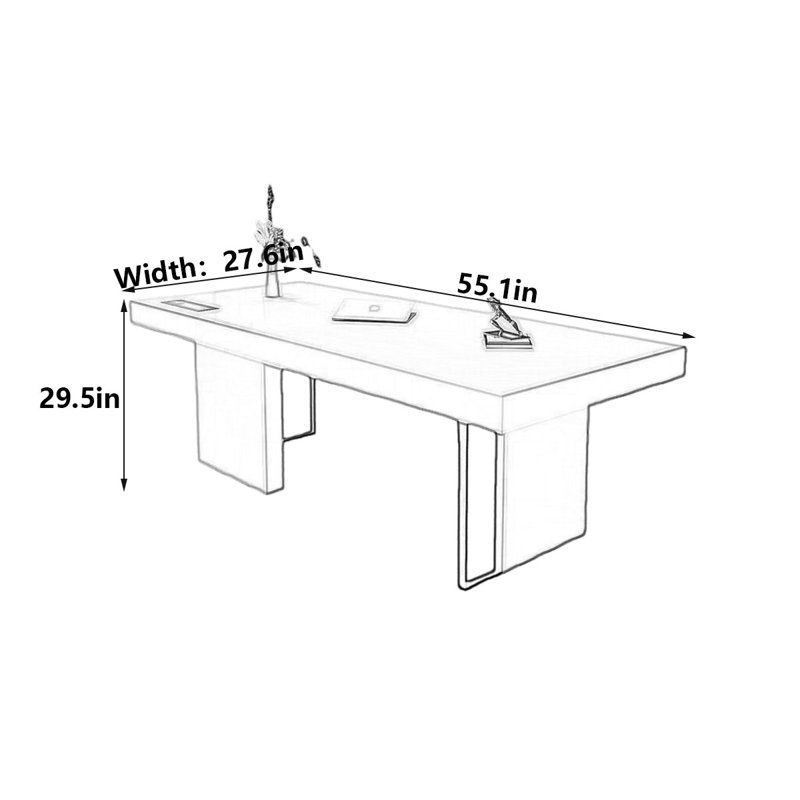 Bureau italien luxueux et minimaliste, H 29,5 po x l 55,1 po x P 27,6 po