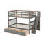 Lit superposé avec tiroirs et escaliers, structure de lit superposé avec tablettes de rangement, lit superposé en bois-1885070647