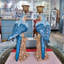 Porcelain Blue Parrot Candle Holder Pair with Bronze Ormolu