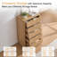 Commode haute Aaryahi de 115 cm (45,27 po), 5 tiroirs, chêne naturel-969679207