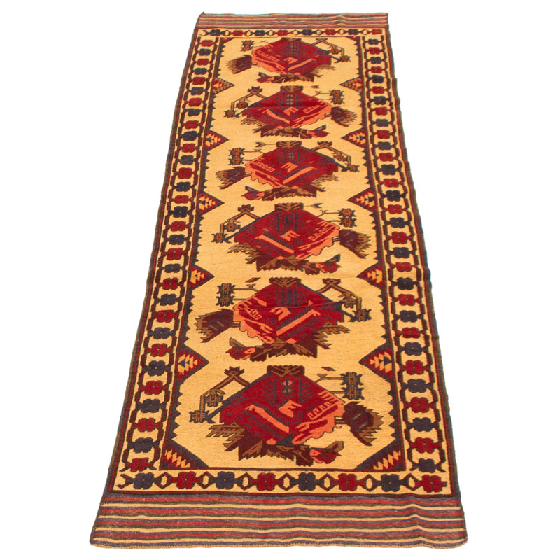 Tapis tadjik brun clair 2 pi 11 po x 10 pi 10 po