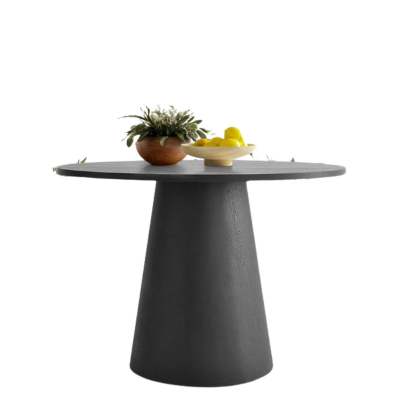 Table de salle à manger ronde en bois Petesral, Noir