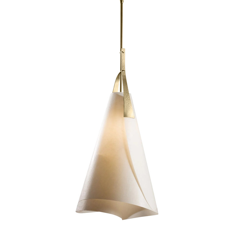 Mobius Tall Pendant - Spun Frost Shade, Modern Brass