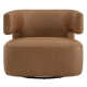 Bascom Genuine Leather Upholstered Swivel Barrel Chair