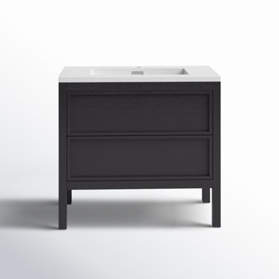 Gonzalo 36'' Single Bathroom Vanity with Solid Surface Top