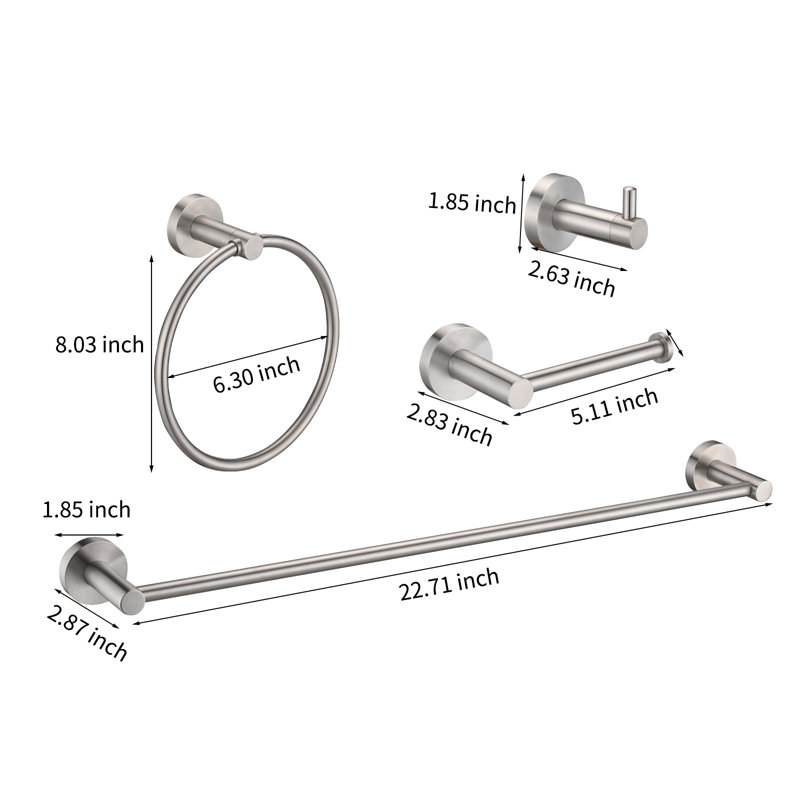 4 - Piece Bathroom Hardware Set