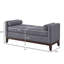 Grand repose-pieds rembourré en tissu Boucle avec coussins, banc de fenêtre rembourré pour le salon, banc d'entrée gris foncé-1530506991-1530506987