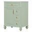 Meuble-lavabo autoportant de 24 pouces avec lavabo en céramique, armoire verte, tiroir rabattable, 3 tiroirs et rangement (fabrication en bois massif et en bois aggloméré)-123949313