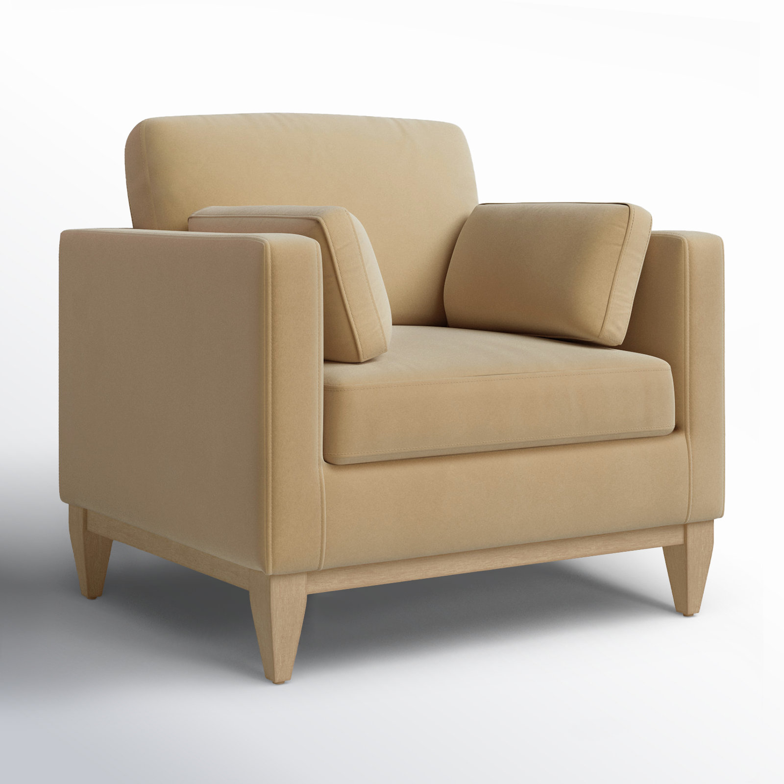 Pera Upholstered Armchair, Fawn Brown Velvet