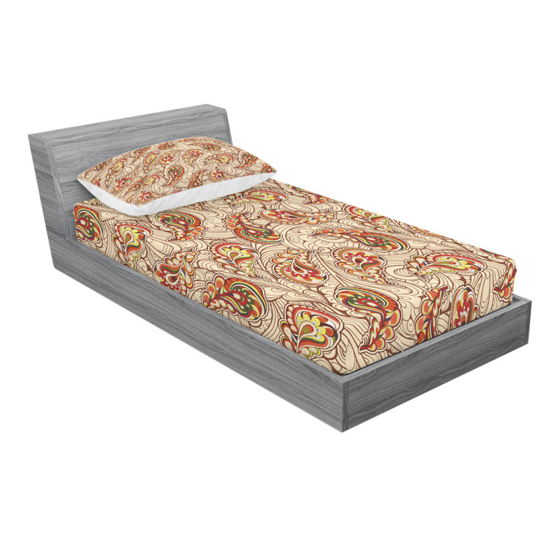 Microfiber Damask Sheet Set, Twin Sheet Set with Fitted Sheet