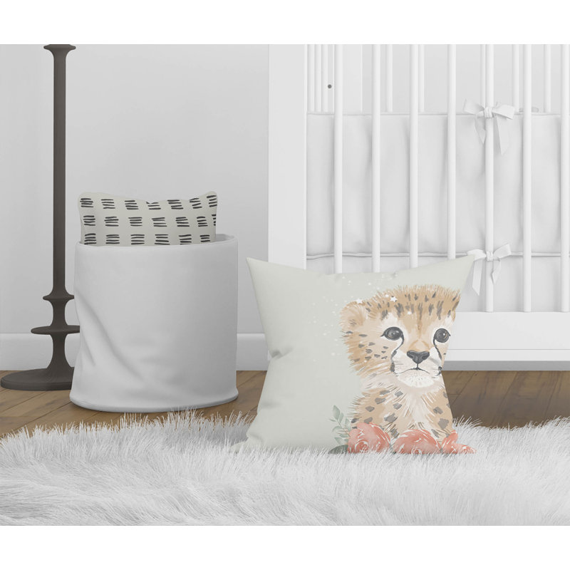 Lil Leopard Sage Pillow, 16" H x 16" W