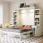 Murphy Bed with Desk & Storage, Space-Saving Wood Wall Bed with Cabinets & Drawers-25709575
