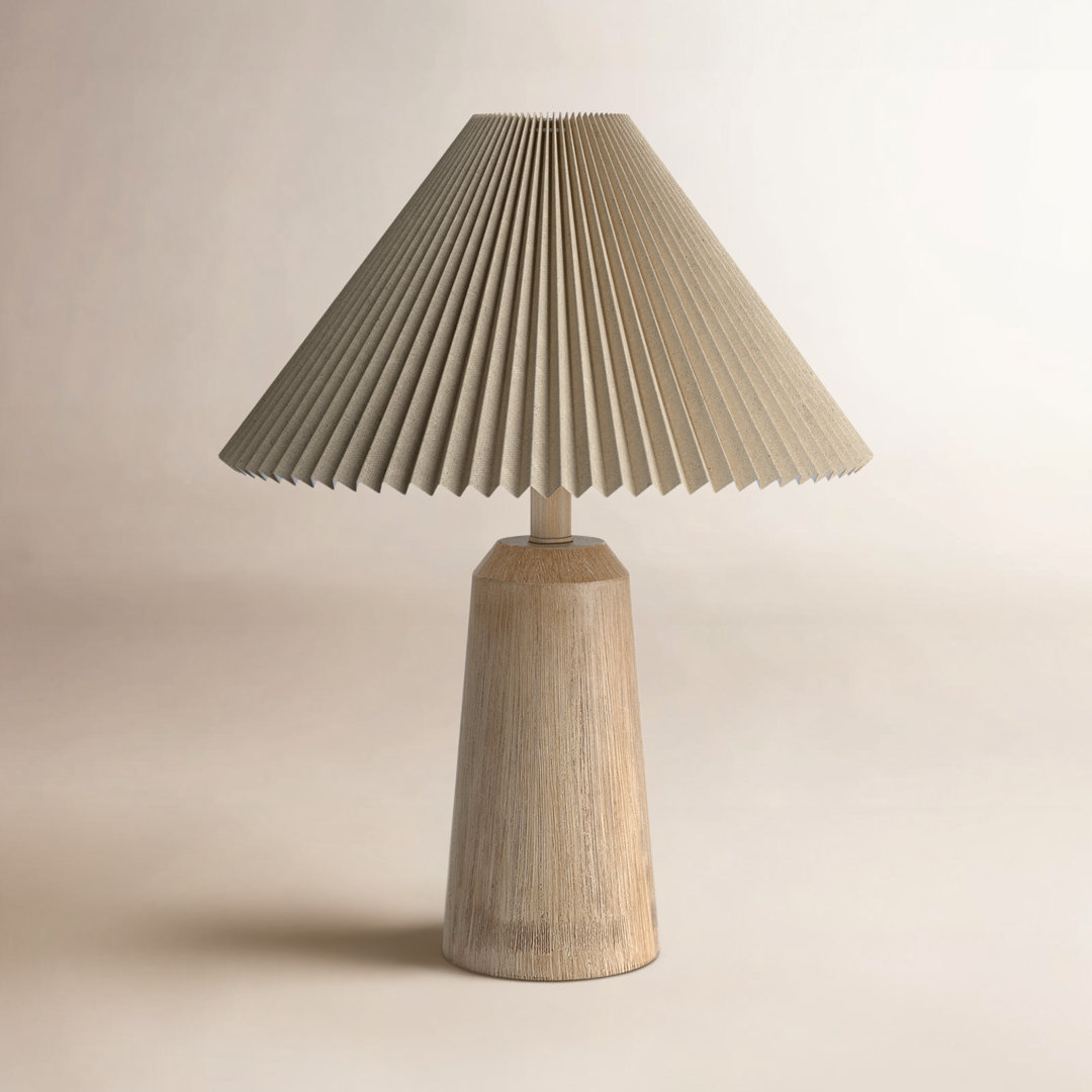 Anirudh 20.5" Rustic Scandinavian Resin/Iron Lighthouse LED Table Lamp with Pleated Shade Joss & Main