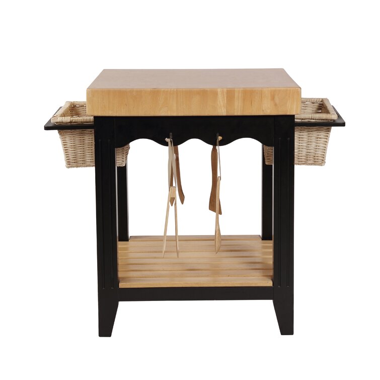 Wooden Butchers Block with Storage - Furniture123