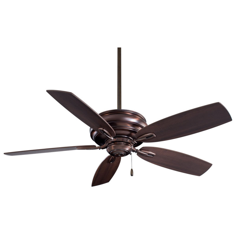 54" Timeless 5 - Blade Standard Ceiling Fan, Dark Brushed Bronze with Maple Blades