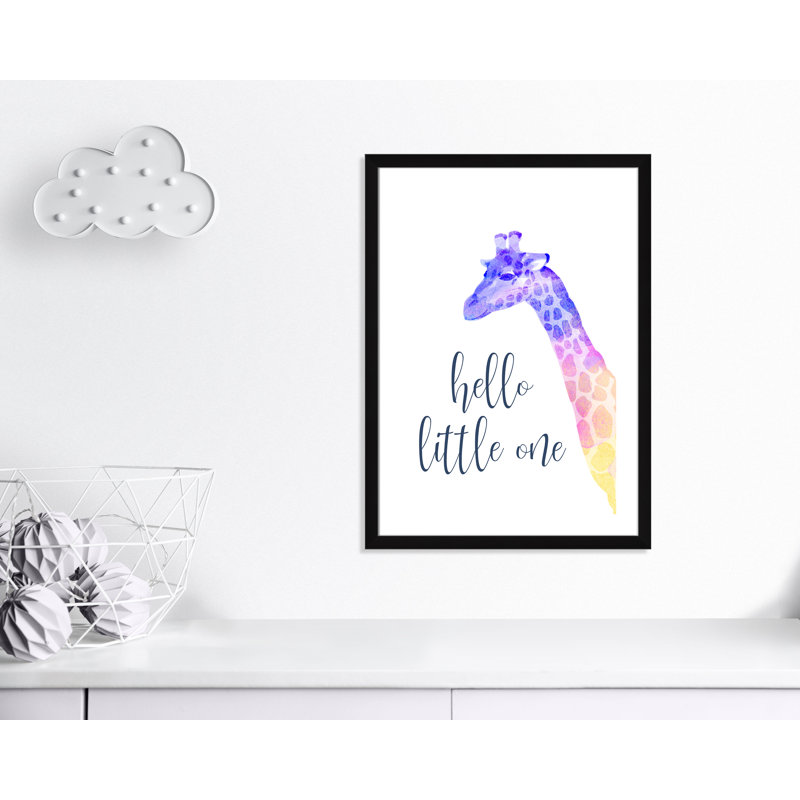 Hello Little One, art encadré, H 36,5 po x l 26,5 po x P 0,63 po, Cadre noir