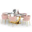 Ensemble de salle à manger rectangulaire à piédestal avec chaise tissée-919123658-919123654-919123661