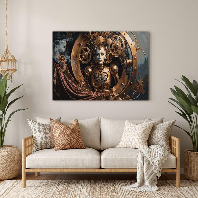 Art mural en métal Sci Fi, H 132 po x l 168 po x P 0,05 po
