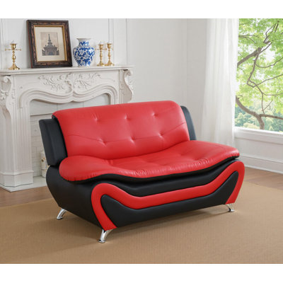 Faux Leather Loveseat Sofa