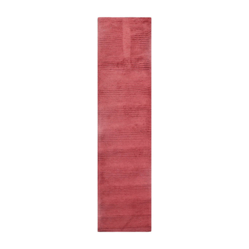 Handmade Handwoven Wool Raspberry Rug